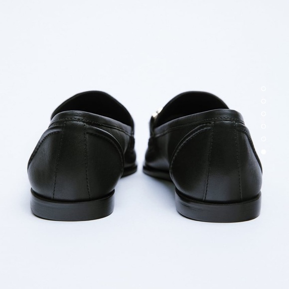 Zara Soft Flat Leather Loafers Womens Black Shoes Size 42 - Picture 3 of 7